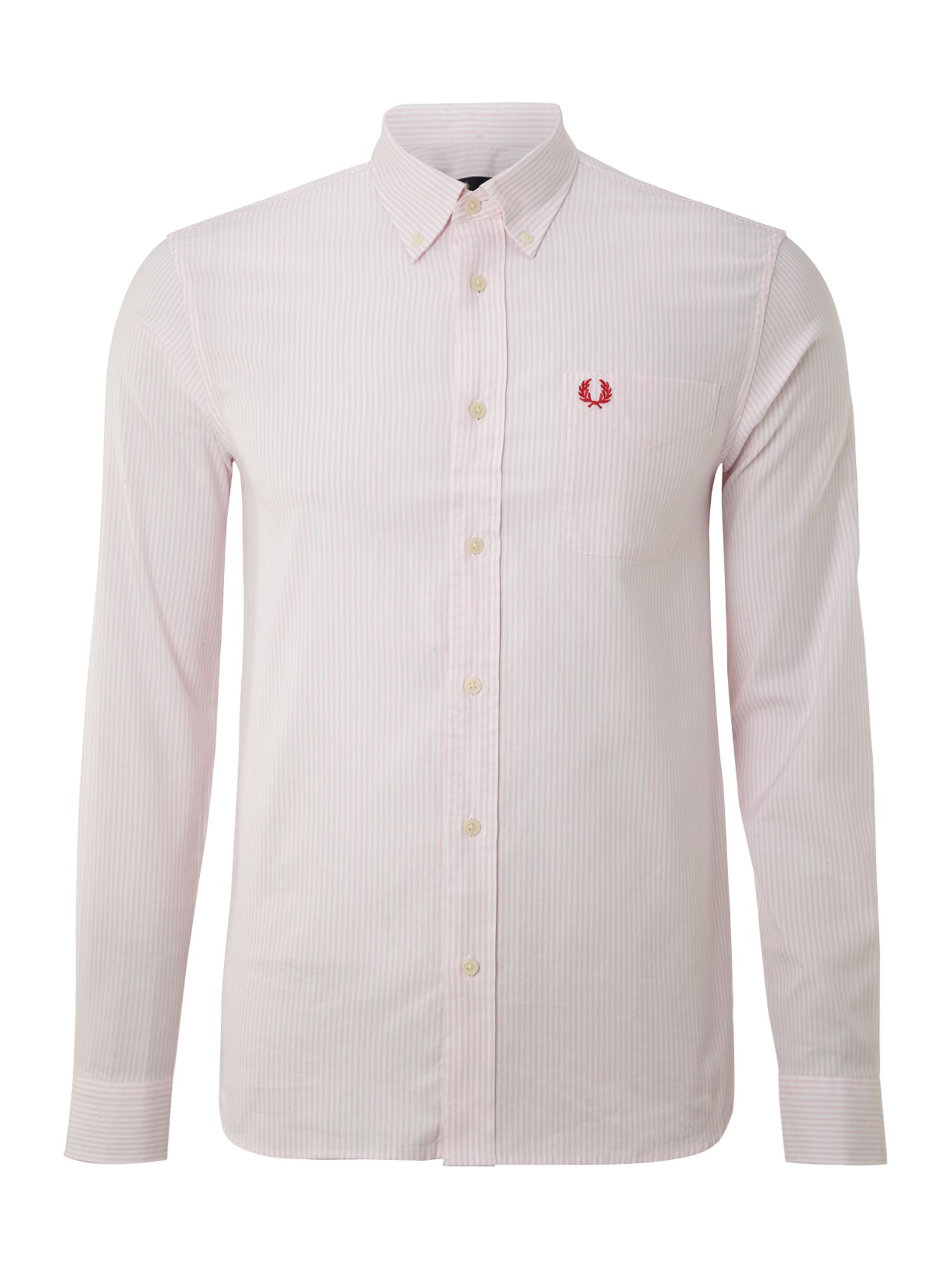 fred perry long sleeve oxford shirt white