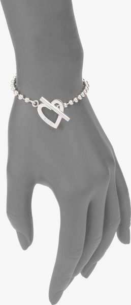 Gucci Sterling Silver Heart Bracelet - Lyst