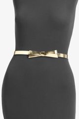 Kate Spade Key Pieces Metallic Leather Bow Belt