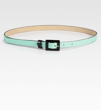 Kate Spade Key Pieces Leather Contrast Skinny Belt - Lyst