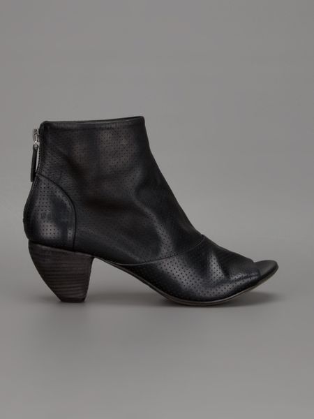 peep toe flat ankle boots