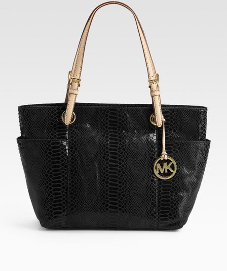 michael kors black patent leather purse