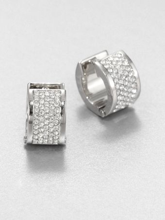 Michael Kors Pavé Huggie Earringssilvertone - Lyst
