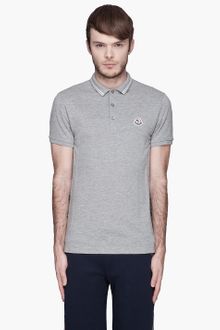 Moncler Heather Grey Slim Logo Polo - Lyst