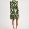 Oscar De La Renta Floral Silk Dress in Green (evergreen) - Lyst