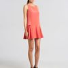 Rag & Bone Sofia Bifabric Flounce Dress in Pink (coral) - Lyst