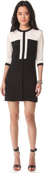 Tibi Heavy Silk Paneled Dress - Lyst