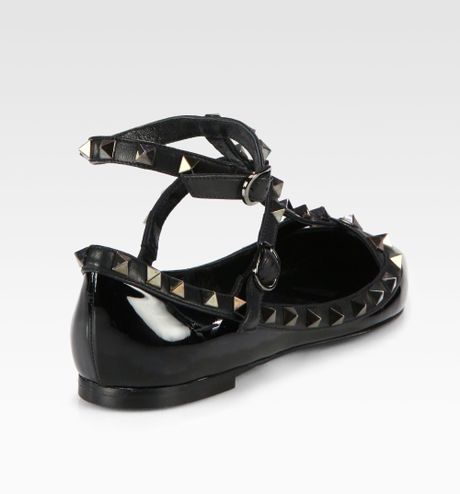 valentino rockstud noir flat