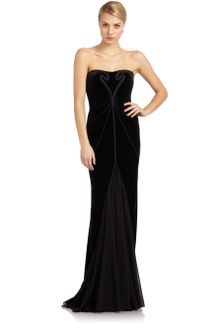 Zac Posen Velvet Strapless Gown - Lyst