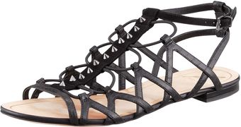 B Brian Atwood Gustina Stretch Flat Gladiator Sandal Black - Lyst