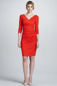 Diane Von Furstenberg Bentley Three-Quarter-Sleeve Ruched Dress - Lyst