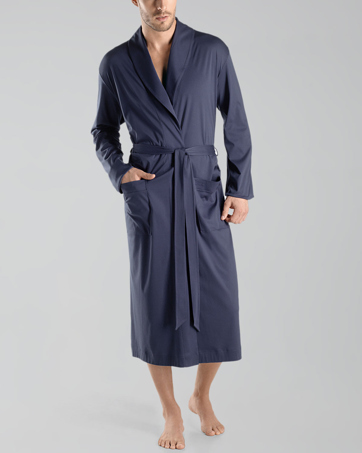 Hanro Clifford Knit Robe in Blue for Men (midnight navy) Lyst