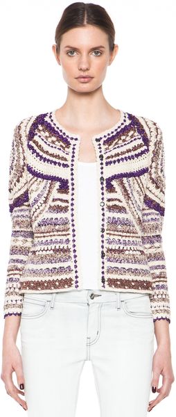 Isabel Marant Weston Lurex Cotton Crochet Cardigan - Lyst