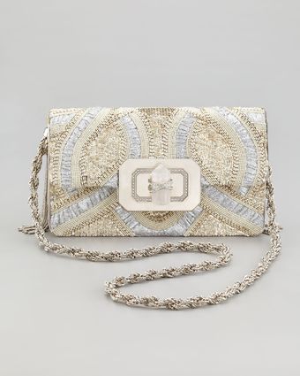 Marchesa Phoebe Large Shoulder Bag Silv - Lyst