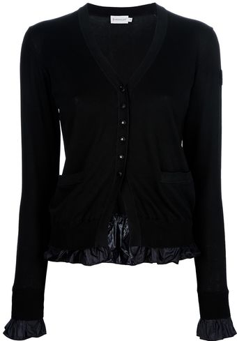 Moncler Ruffle Trim Cardigan - Lyst