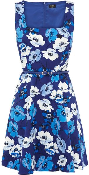 Oasis Poppy Print Skater - Lyst