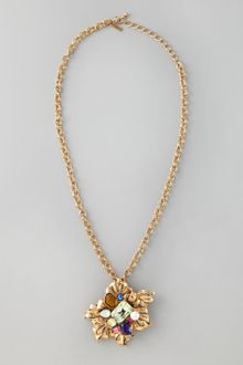 Oscar de la Renta Multicolor Brooch Pendant Necklace - Lyst