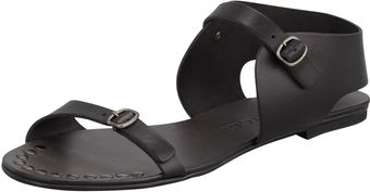 Pedro Garcia Llian Flat Leather Sandal Black - Lyst