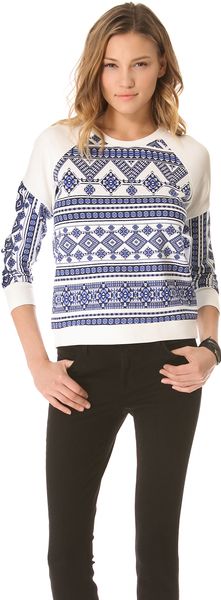 Pencey Geo Print Raglan Sweatshirt - Lyst