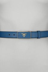 Prada Saffiano Logo Belt 