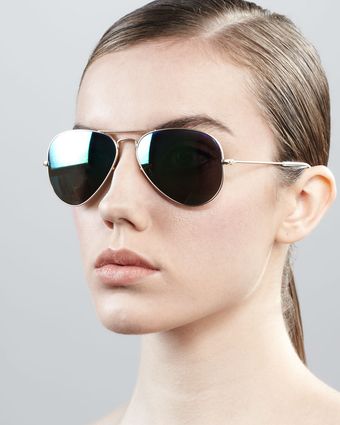 Ray-Ban Aviator Sunglasses with Flash Lenses Goldgreen Mirror - Lyst