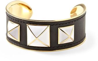 Rebecca Minkoff Small Enamel Stud Leather Cuff - Lyst