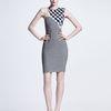 Stella Mccartney Ontoured Meshinset Gingham Sheath Dress in Blue (navy) - Lyst