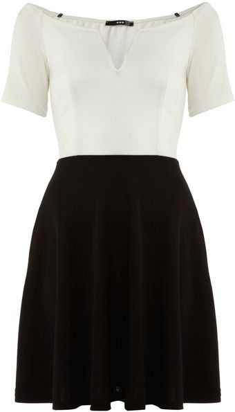 Tfnc Monochrome Cut Out Shoulder Dress - Lyst