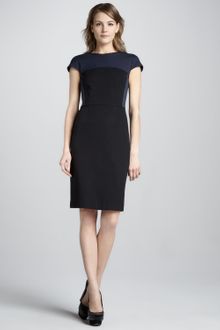 Theory New Recovery Twotone Dress Dark Nav - Lyst
