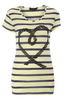 Therapy Heart Print Stripe Tee - Lyst