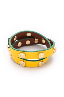 Tory Burch Double Wrap Logo Stud Bracelet - Lyst