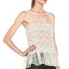 Valentino Four Leaf Clover Lace Top  in Beige (ivory) - Lyst