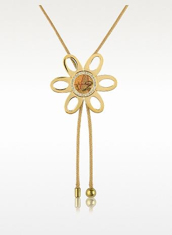 Alviero Martini 1a Classe 1a Prima Classe Geo Crystal Flower Sliding Pendant With Lace - Lyst