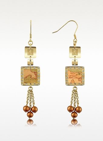 Alviero Martini 1a Classe 1a Prima Classe Geo Square Pearl Drop Earrings - Lyst