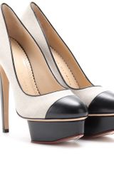 Charlotte Olympia Monacoco Linen Platform Pumps