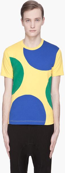 Comme Des Garçons Yellow Polka Dot Cotton Jersey T-shirt - Lyst