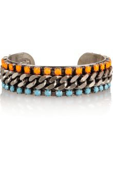 Dannijo Rivera Oxidized Silverplated Crystal Cuff - Lyst