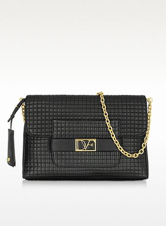 Diane Von Furstenberg Mimosa Black Quilted Leather Clutch - Lyst