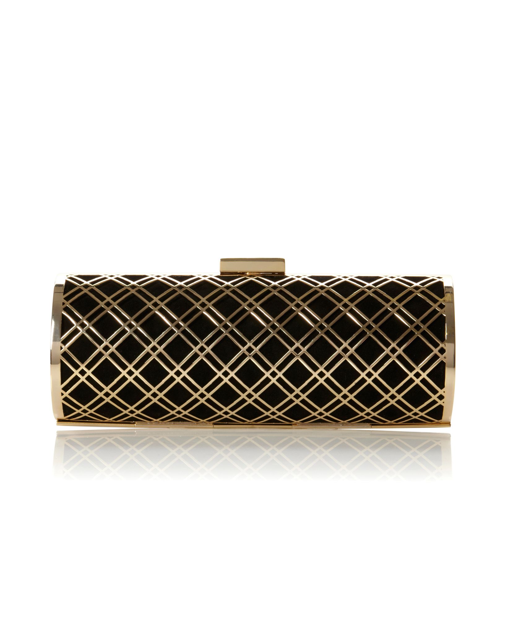 gold cage clutch bag