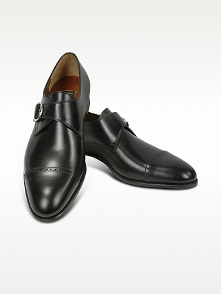 Fratelli Rossetti Black Calf Leather Monk Strap Shoes in Black for Men ...