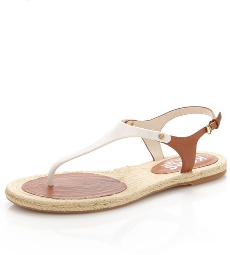 Michael Kors Stephy Thong Sandal in Brown (cream) | Lyst