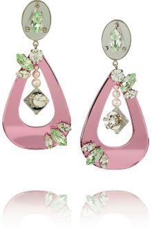 Miu Miu Swarovski Crystal and Plexiglass Clip Earrings - Lyst