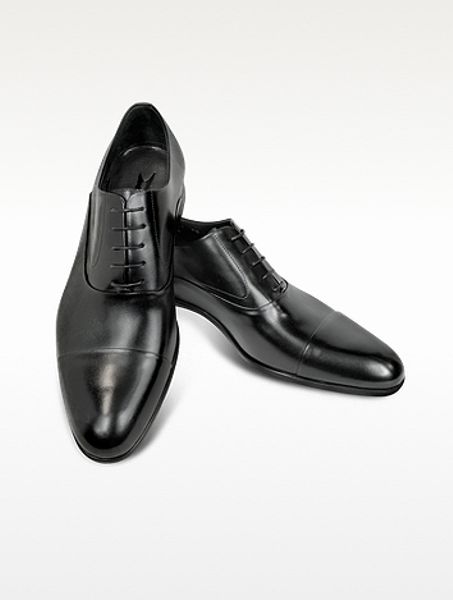 Moreschi Dublin Black Leather Captoe Oxford Shoes in Black for Men ...