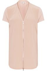  Agnes Zip Detail Silk Front Tshirt