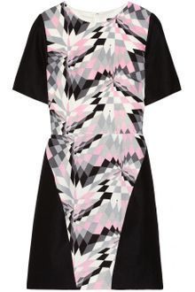 Tibi Printed Silk and Linen-Blend Dress - Lyst