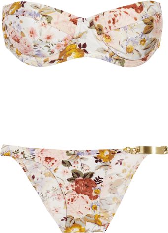 Zimmermann Locket Floralprint Molded Bikini - Lyst