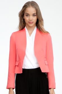 Bebe Collarless Blazer - Lyst