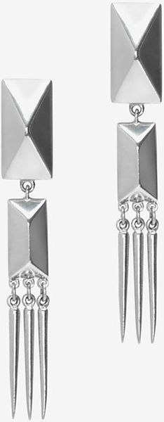 Ben Amun Pyramid Drop Fringe Earrings - Lyst