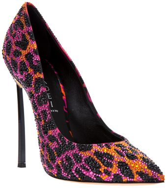 Casadei Printed Crystal Embellished Pump - Lyst