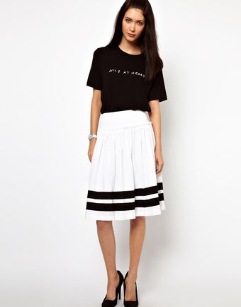 Lulu & Co Lulu Co Full Skirt with Black Trim - Lyst